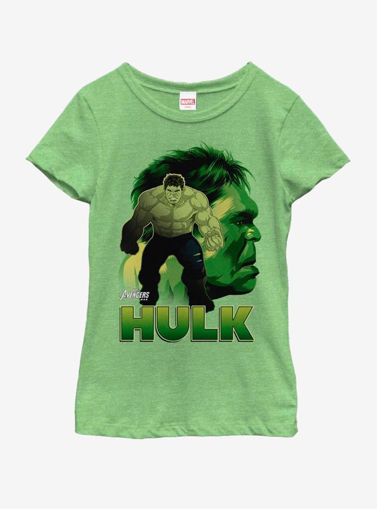 Marvel Hulk Smash Sil Youth Girls T-Shirt