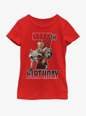 Marvel Guardians of the Galaxy Groot 7th Bday Youth Girls T-Shirt