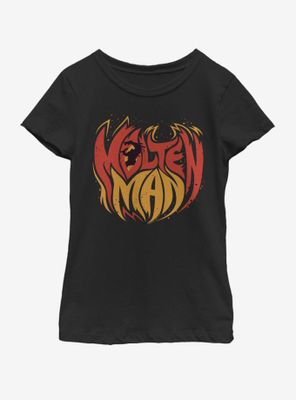 Marvel Spiderman Far From Home Molten Man Flames Youth Girls T-Shirt