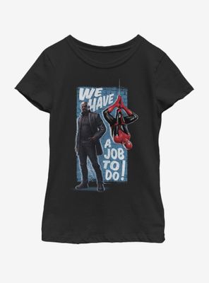 Marvel Spiderman Far From Home Job To Do Youth Girls T-Shirt