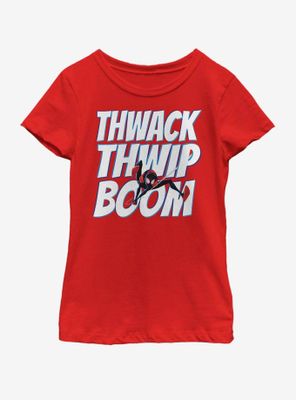 Marvel Spiderman Twack Thwip Boom Youth Girls T-Shirt