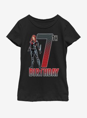 Marvel Black Widow 7th Bday Youth Girls T-Shirt