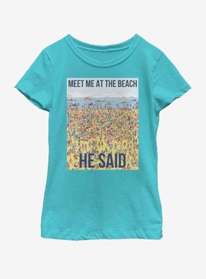 Where's Waldo Crowded Beach Youth Girls T-Shirt