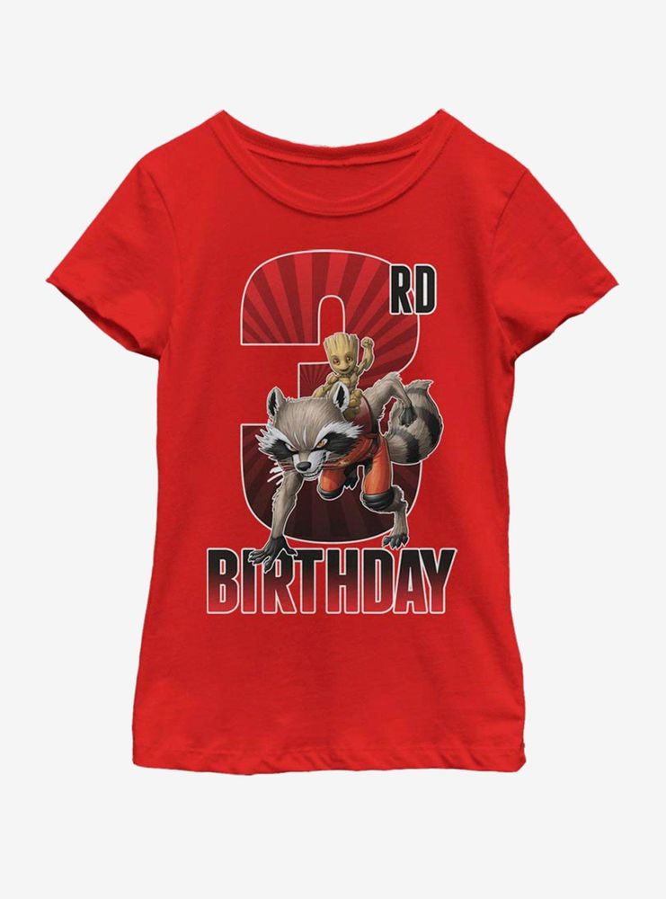 Marvel Guardians of the Galaxy Groot 3rd Bday Youth Girls T-Shirt