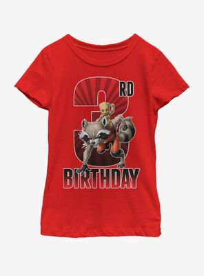 Marvel Guardians of the Galaxy Groot 3rd Bday Youth Girls T-Shirt