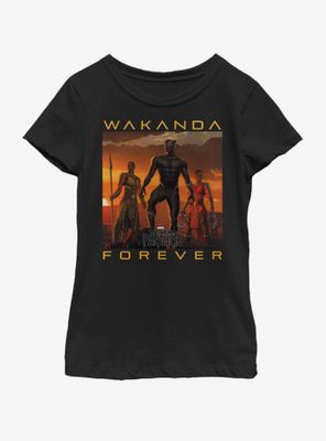 Marvel Black Panther Wakanda Forever Youth Girls T-Shirt