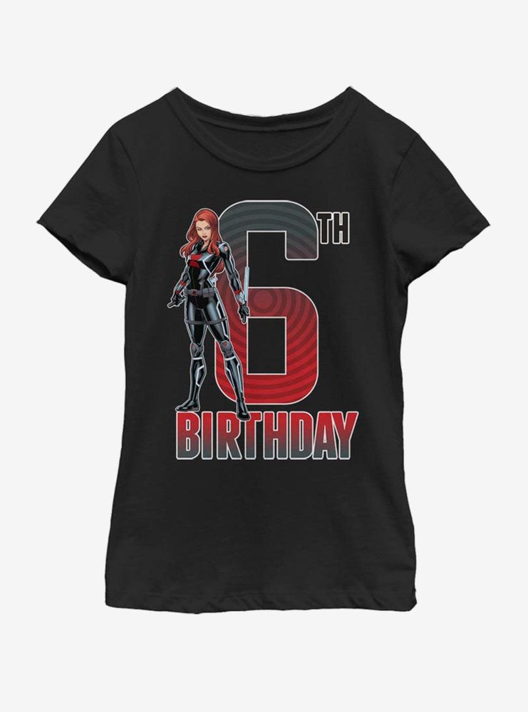 Marvel Black Widow 6th Bday Youth Girls T-Shirt