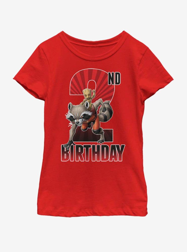 Marvel Guardians of the Galaxy Groot 2nd Bday Youth Girls T-Shirt