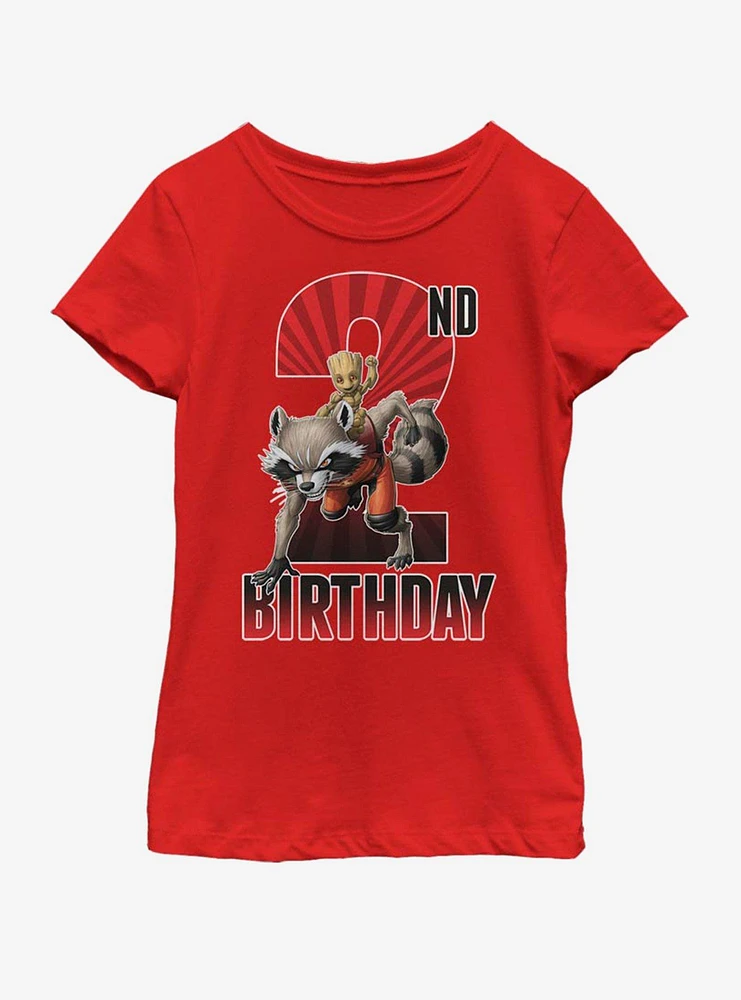 Marvel Guardians of the Galaxy Groot 2nd Bday Youth Girls T-Shirt