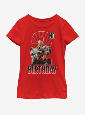 Marvel Guardians of the Galaxy Groot 2nd Bday Youth Girls T-Shirt