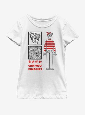 Where's Waldo? Japanese Text Youth Girls T-Shirt