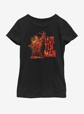 Marvel Spiderman Far From Home Molten Man Side Youth Girls T-Shirt