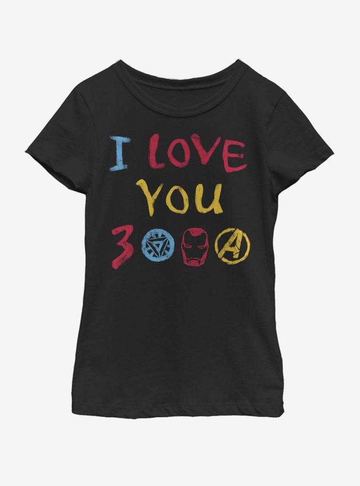 Marvel Avengers: Endgame Love Hand Drawn Youth Girls T-Shirt