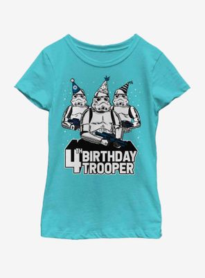 Star Wars Birthday Trooper Four Youth Girls T-Shirt
