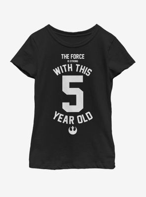 Star Wars Force Sensitive Five Youth Girls T-Shirt