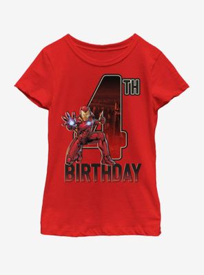 Marvel Ironman 4th Bday Youth Girls T-Shirt