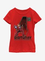 Marvel Ironman 4th Bday Youth Girls T-Shirt