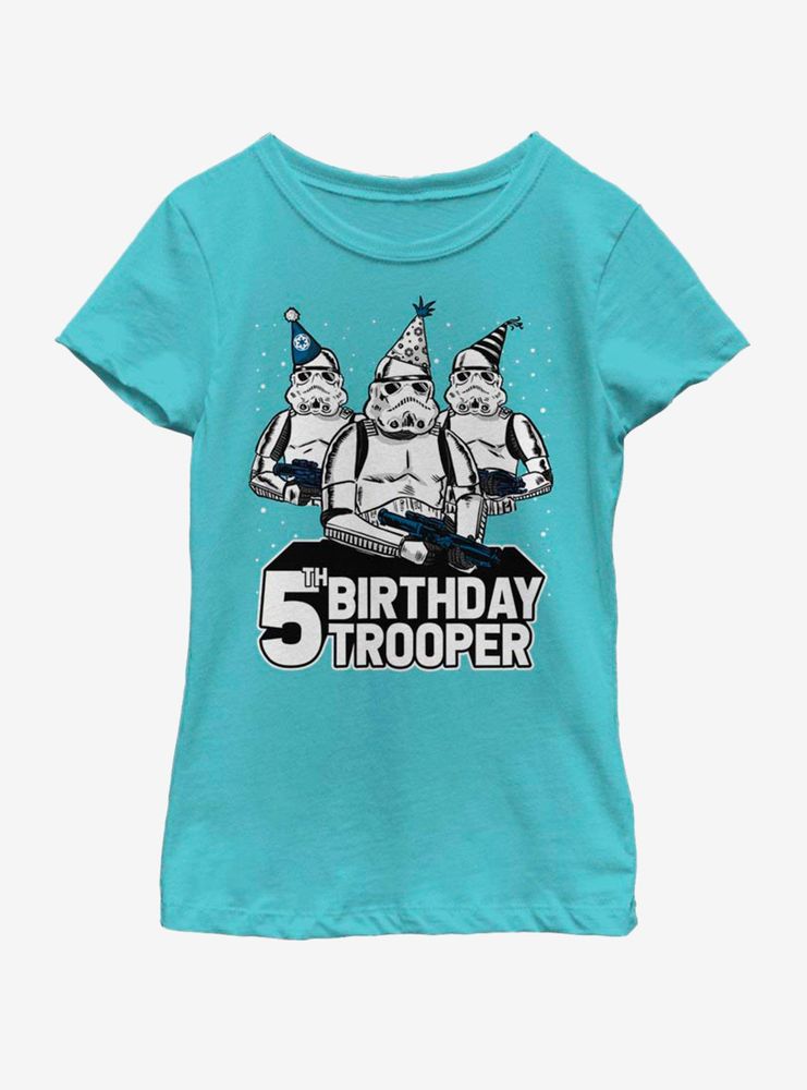 Star Wars Birthday Trooper Five Youth Girls T-Shirt