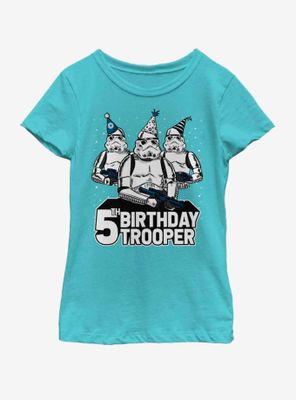 Star Wars Birthday Trooper Five Youth Girls T-Shirt