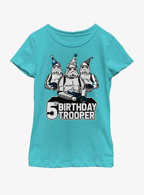 Star Wars Birthday Trooper Five Youth Girls T-Shirt