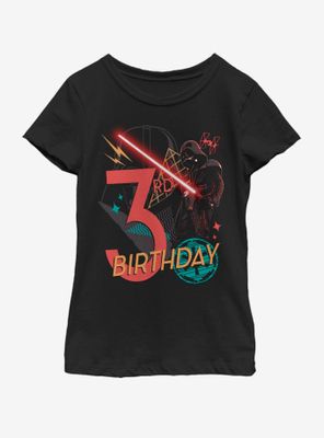 Star Wars Vader 3rd Bday Youth Girls T-Shirt