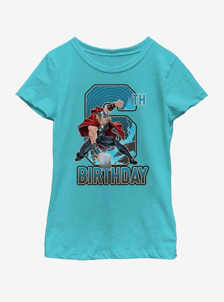 Marvel Thor 6th Bday Youth Girls T-Shirt