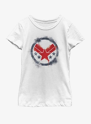 Marvel Avengers: Endgame War Machine Spray Logo Youth Girls T-Shirt