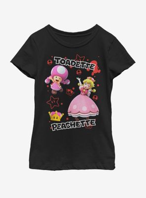 Nintendo Toadette and Peachette Youth Girls T-Shirt