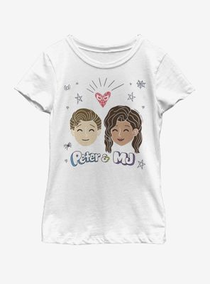 Marvel Spiderman Far From Home Peter And MJ Youth Girls T-Shirt