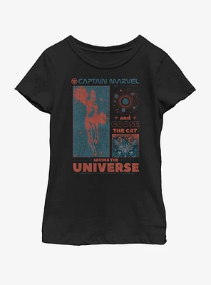 Marvel Avengers: Endgame Goose and Captain Collage Youth Girls T-Shirt