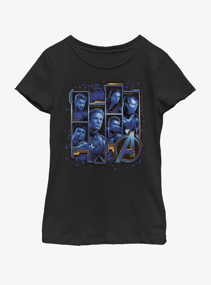 Marvel Avengers: Endgame Blue Box Up Youth Girls T-Shirt