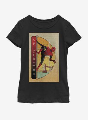 Marvel Spiderman Far From Home Spider-Man Bridge Youth Girls T-Shirt