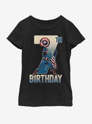 Marvel Captain America 7th Bday Youth Girls T-Shirt
