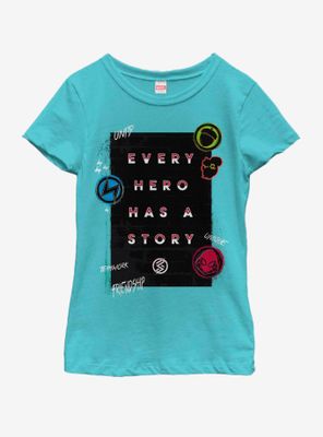 Marvel Hero Story Youth Girls T-Shirt