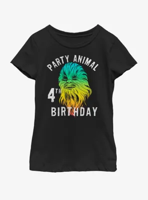 Star Wars Chewie Birthday Four Youth Girls T-Shirt