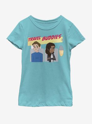 Marvel Spiderman Far From Home Travel Buddies Youth Girls T-Shirt