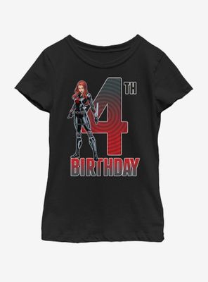 Marvel Black Widow 4th Bday Youth Girls T-Shirt