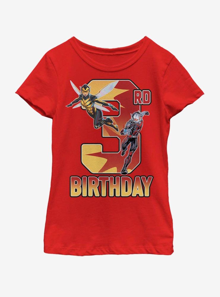 Marvel Antman Wasp Ant 3rd Bday Youth Girls T-Shirt