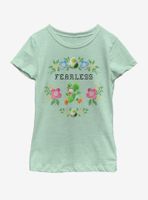 Nintendo Fearless Yoshi Cross Stitch Youth Girls T-Shirt