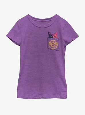 Marvel Captain Faux Pocket Goose Youth Girls T-Shirt