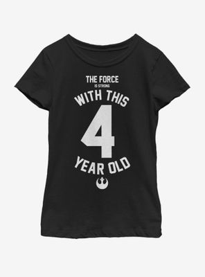 Star Wars Force Sensitive Four Youth Girls T-Shirt