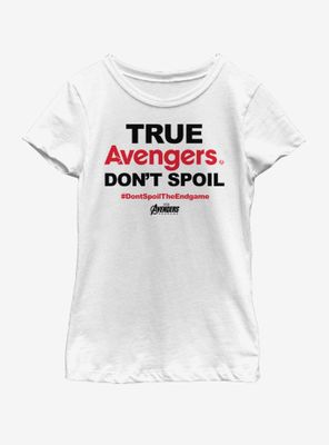 Marvel Avengers: Endgame Do Not Spoil Youth Girls T-Shirt