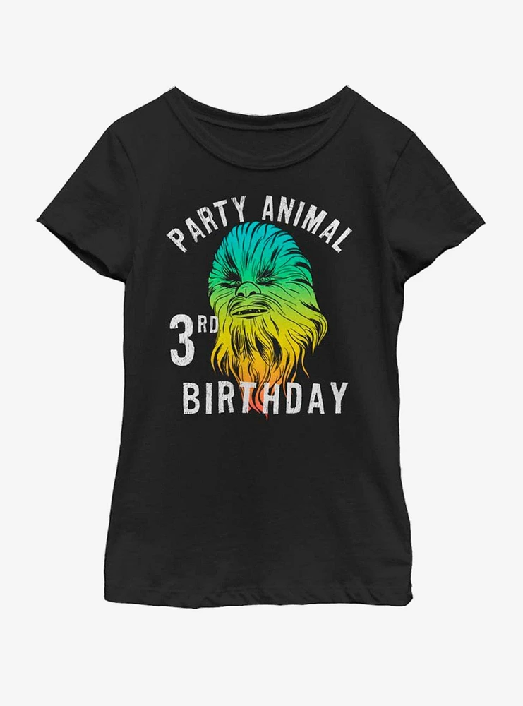 Star Wars Chewie Birthday Three Youth Girls T-Shirt