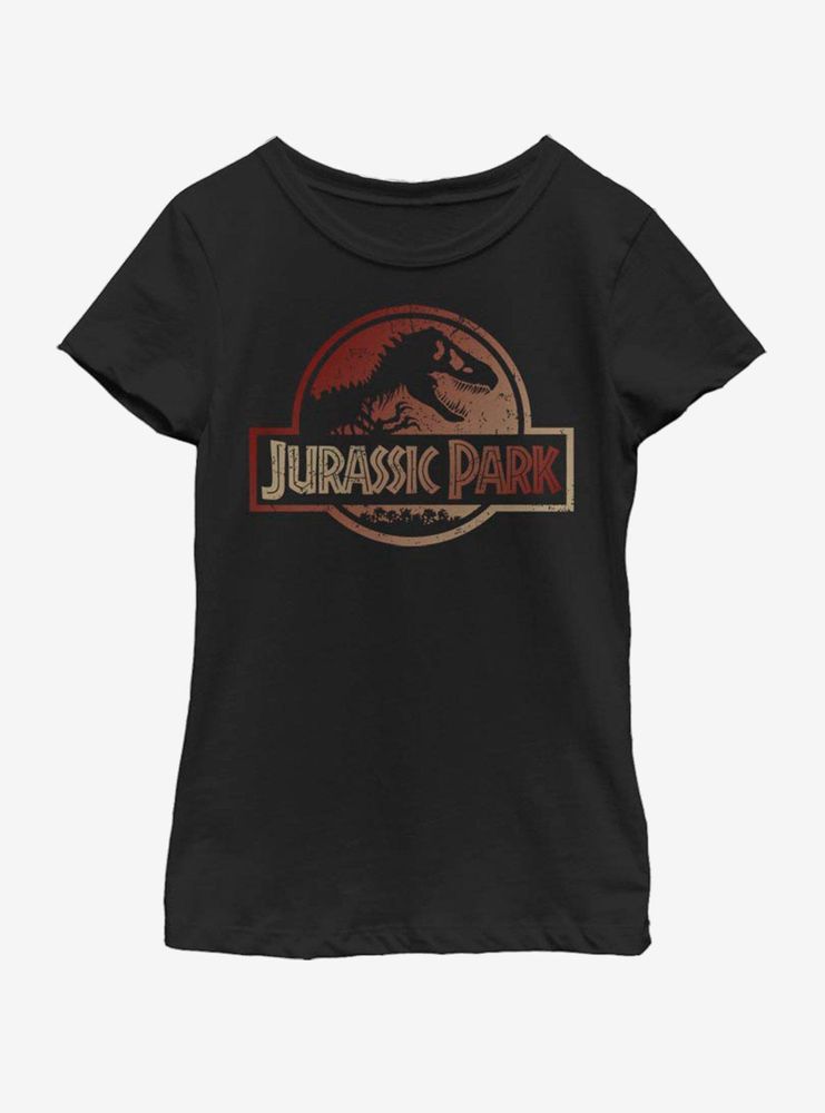 Jurassic Park Colored Logo - RED Youth Girls T-Shirt