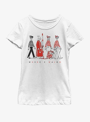 Where's Waldo Group Walk Youth Girls T-Shirt