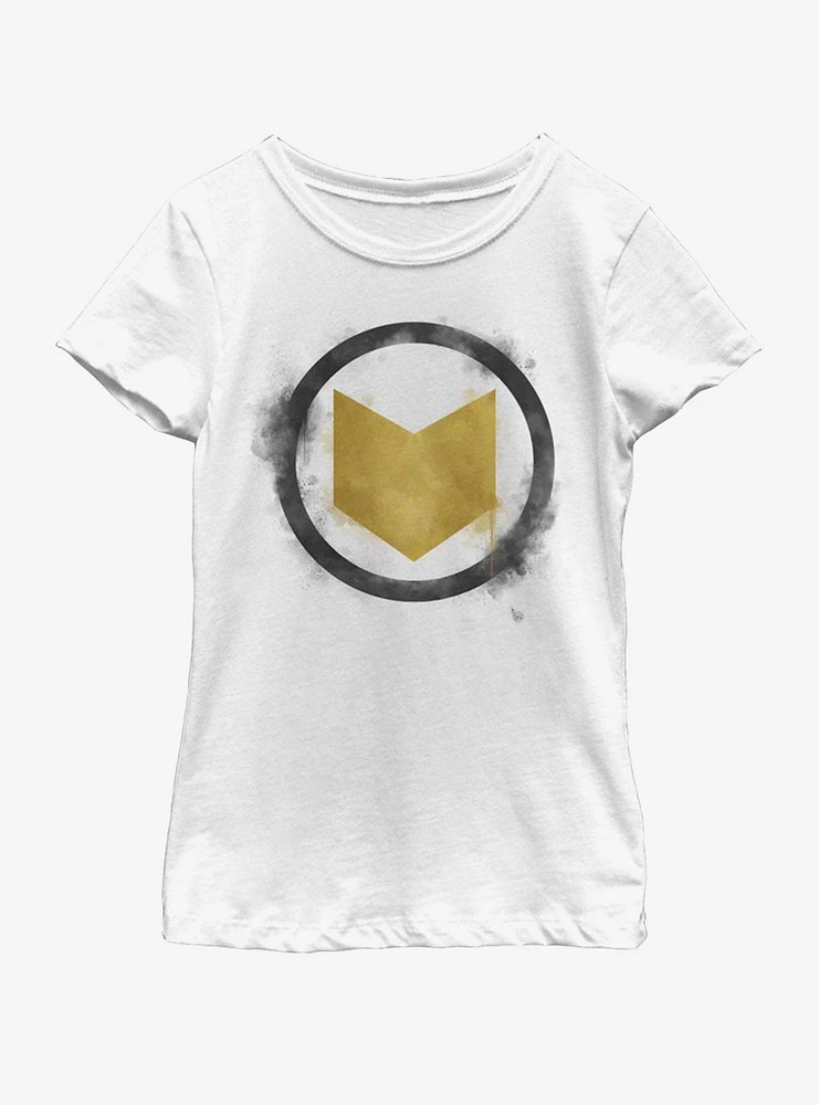 Marvel Avengers: Endgame HawkEye Spray Logo Youth Girls T-Shirt