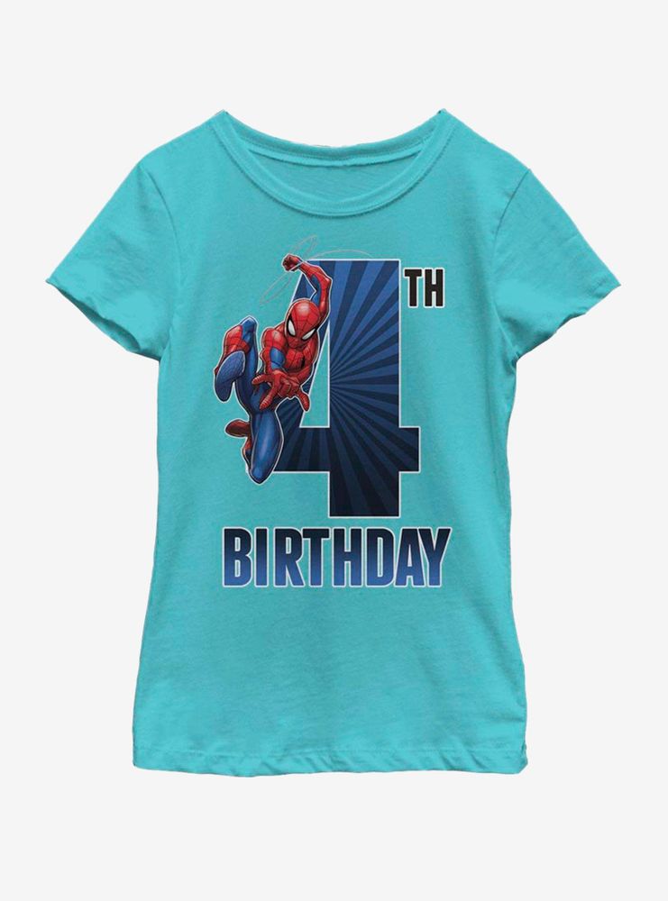 Marvel Spiderman 4th Bday Youth Girls T-Shirt