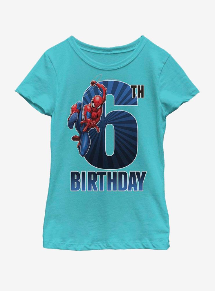 Marvel Spiderman 6th Bday Youth Girls T-Shirt