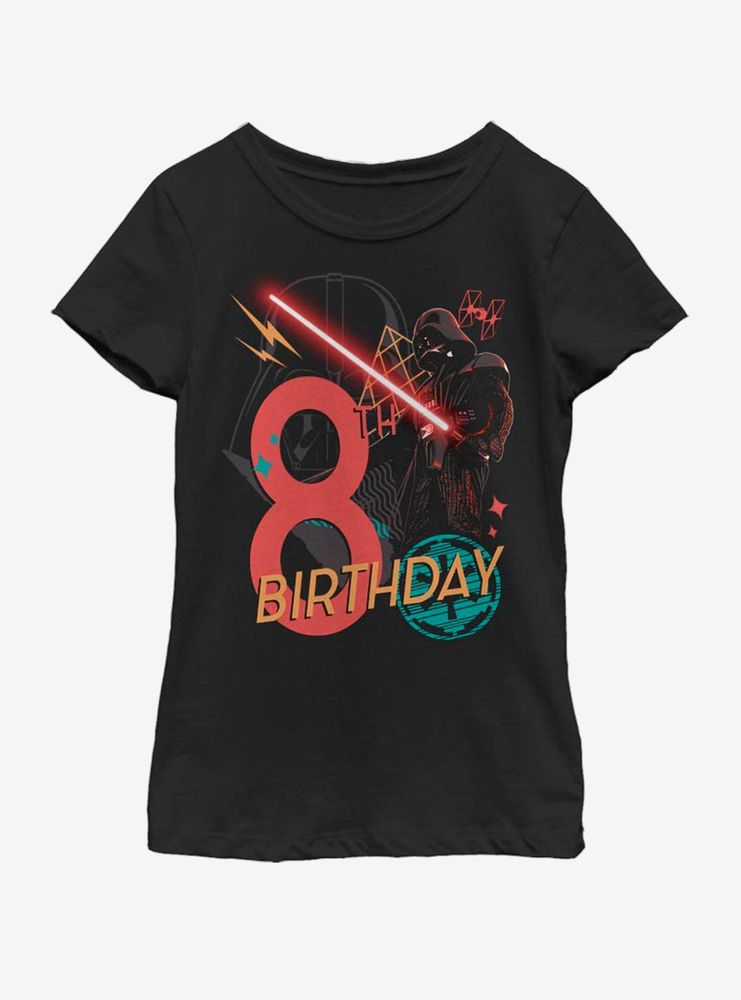 Star Wars Vader 8th Bday Youth Girls T-Shirt