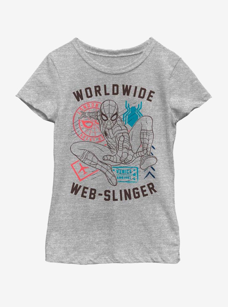 Marvel Spiderman World Wide Web Slinger Vintage Youth Girls T-Shirt